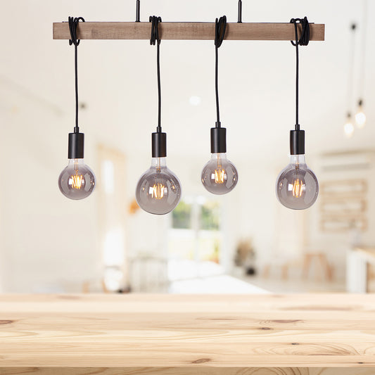 Luga 4-lys pendel grålasert