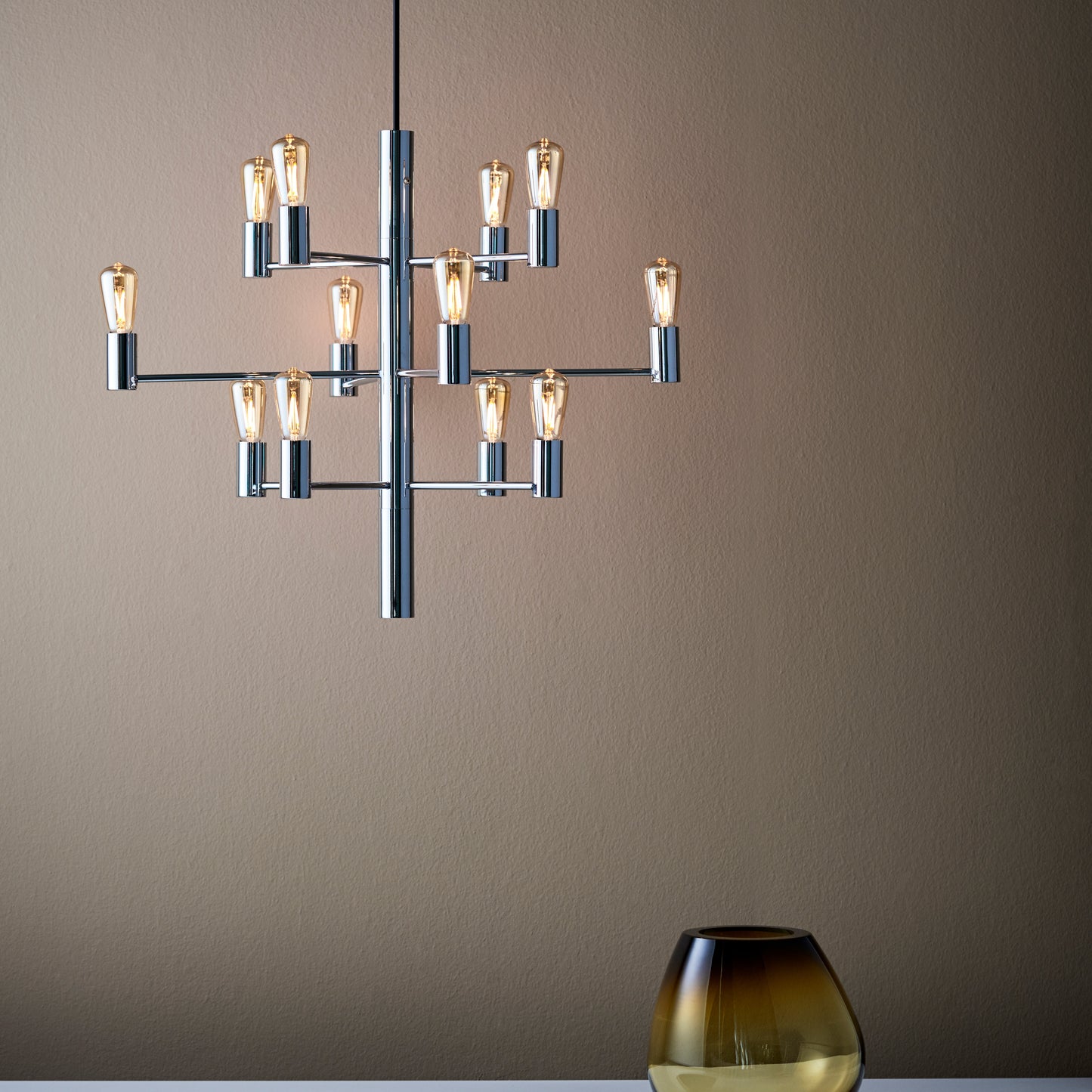 Manola 12-lys lysekrone krom