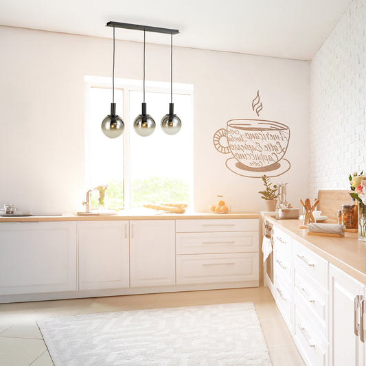 Nevada 3-lys pendel skinne sort/sotet