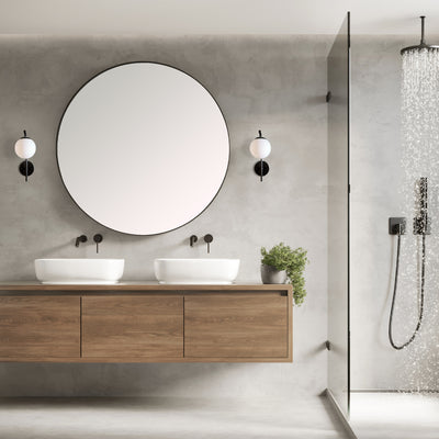 Nicosia vegglampe IP44 sort/opal
