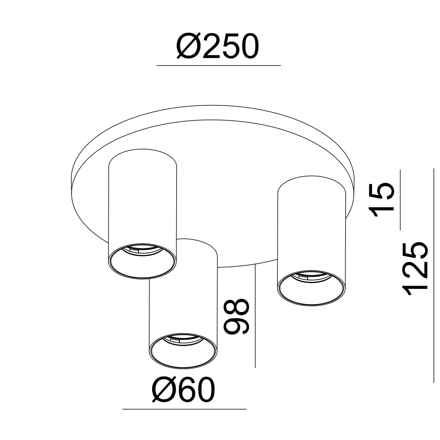 Oz R K3 takspot rondell hvit