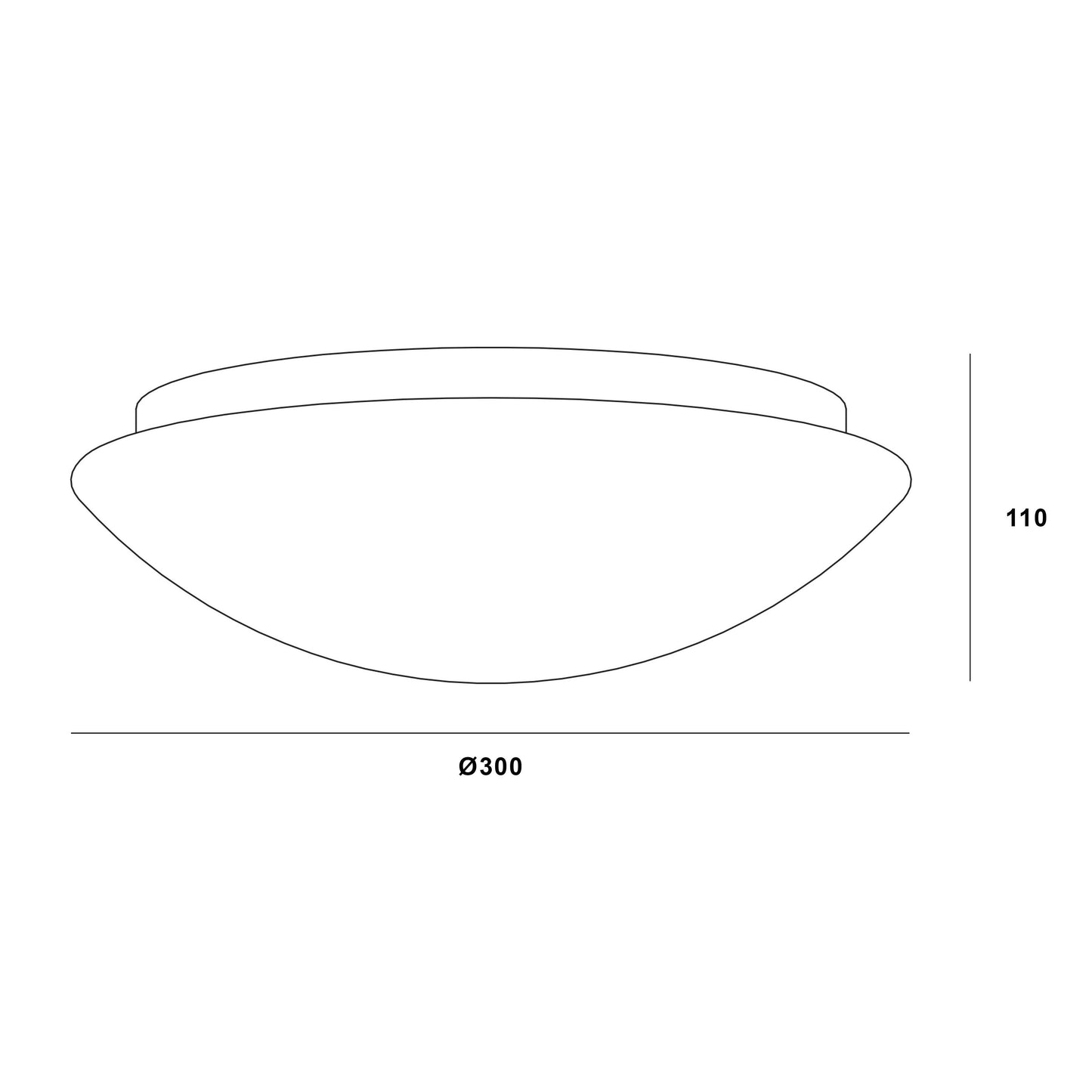 Pan takplafond Ø30cm hvit