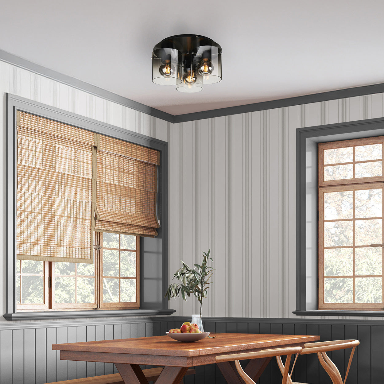 Imperial 3-lys plafond sort/sotet