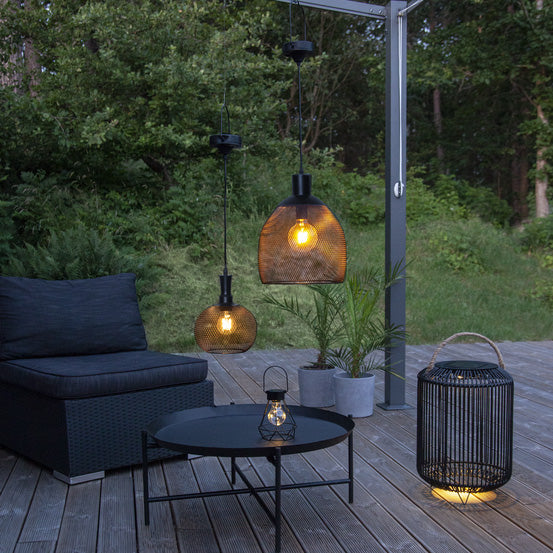 Sunlight LED taklampe m/ solcelle sort 19cm