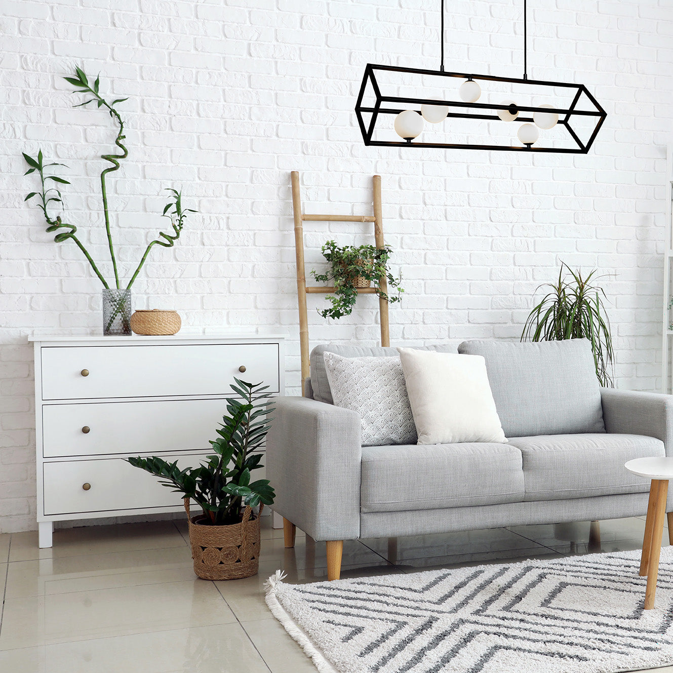 Tilt 6-lys pendel sort/opal