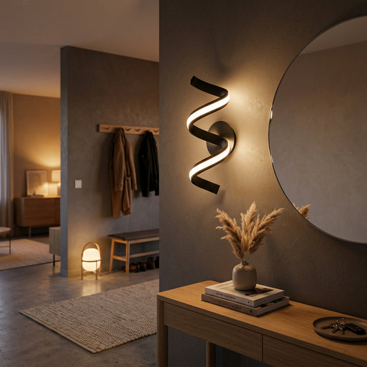 Bekk vegglampe sort m/dimmer