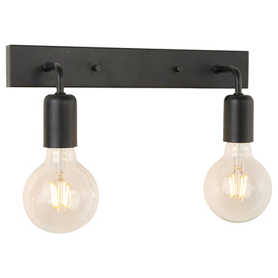 Eliott 2-lys vegglampe IP21 sort