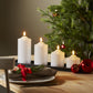 Flamme LED kubbelys 9.5cm hvit
