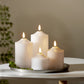Flamme LED kubbelys 9.5cm hvit