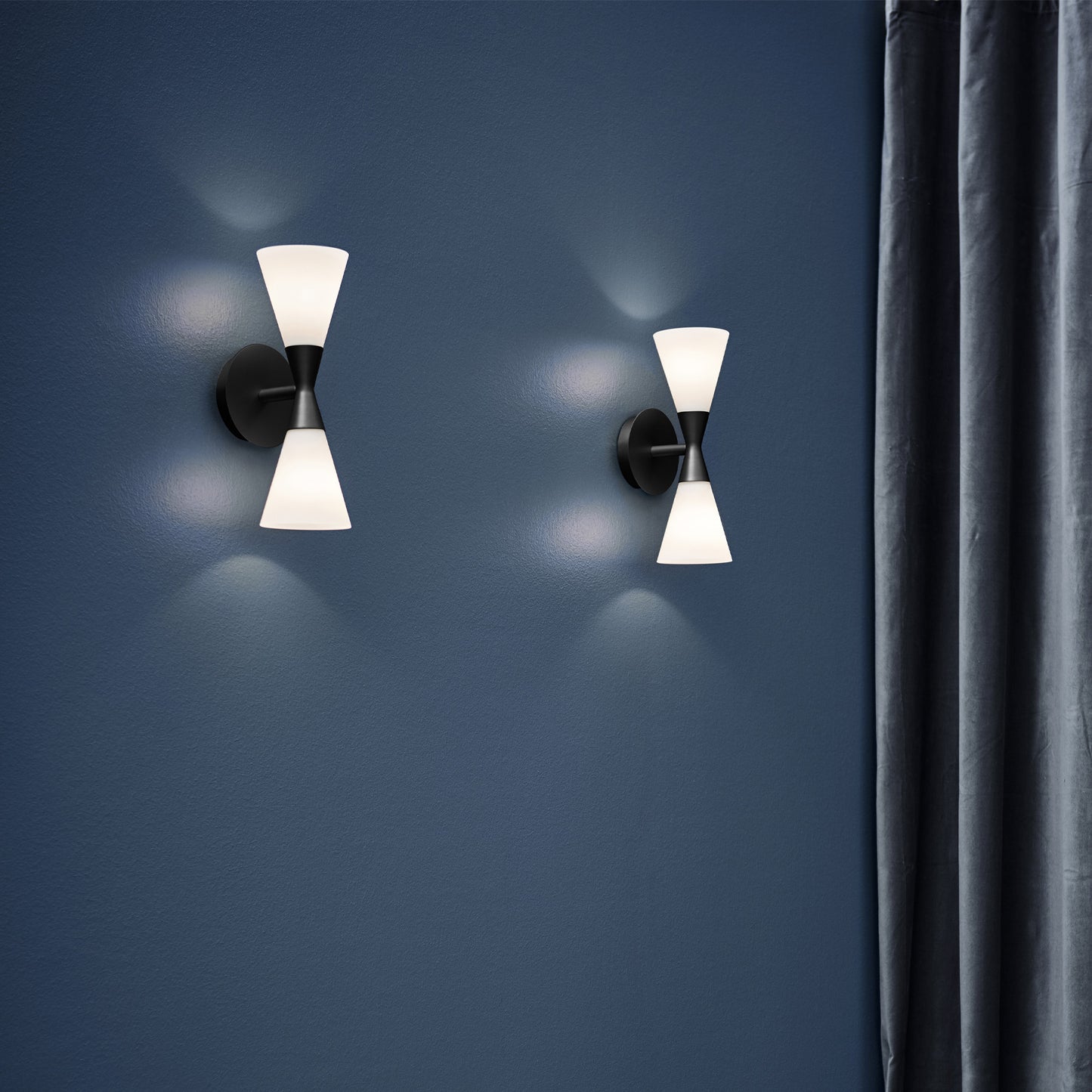 Harlekin duo vegglampe sort/opal