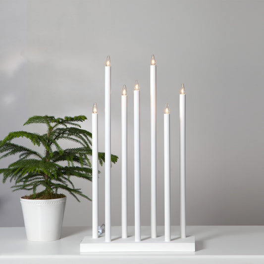 Holy 7-lys adventsstake hvit