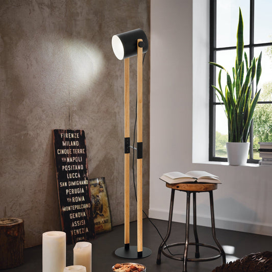 Hornwood gulvlampe sort/natur