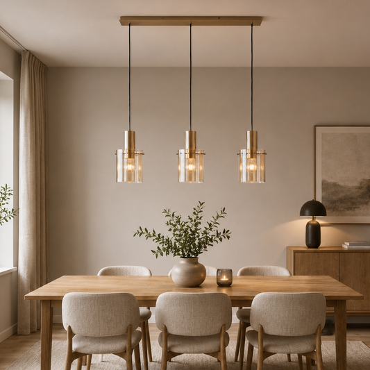 Kvarts taklampe E27 gull/champagne