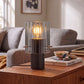 Kvarts bordlampe E27 sort/sotet