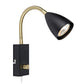 Shiro vegglampe sort/messing m/dim