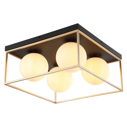 Cloud 4-lys taklampe opal/sort