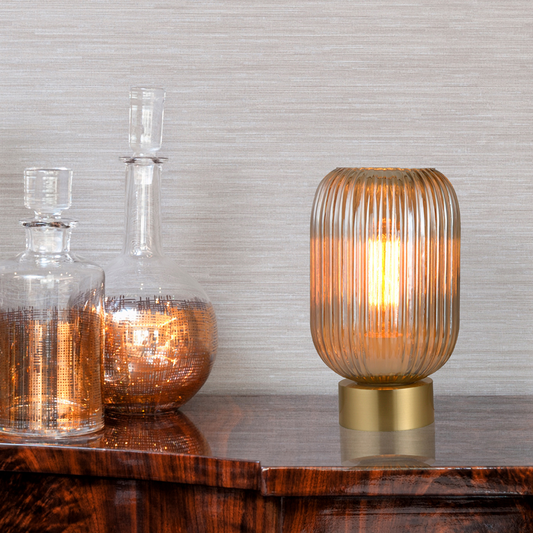 Lysefjorden bordlampe messing/amber