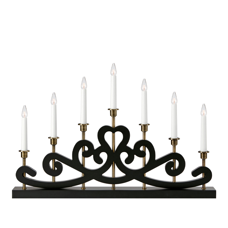 Nightfall 7-lys adventsstake sort/messing