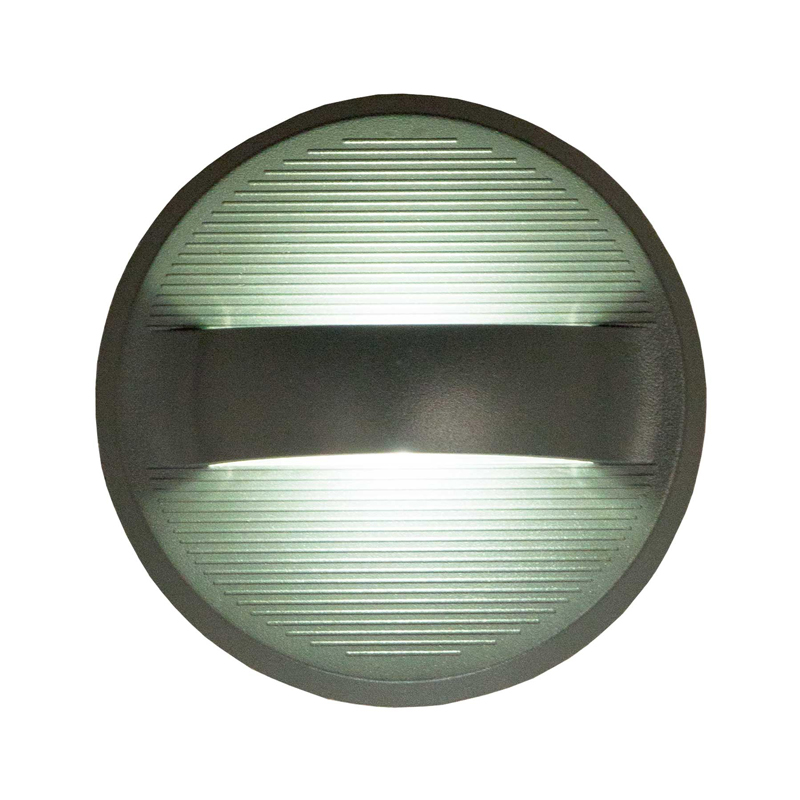 Curve LED utelampe vegg grå