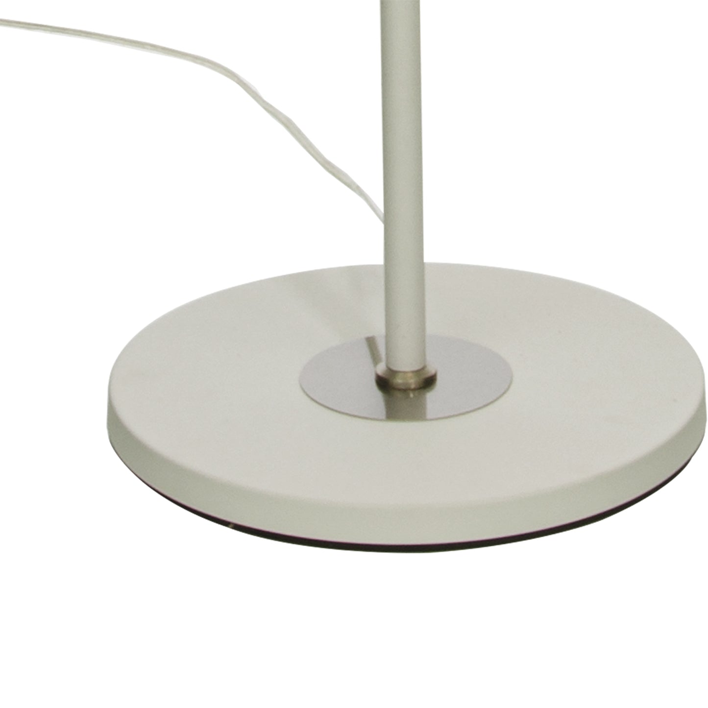 Lampefoten til Eketorp gulvlampe med ekstra justerbart leselys laget i hvit metall og lampeskjerm i hvit tekstil 145cm høy - Aneta belysning