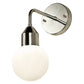 Florens vegglampe til baderom laget i krom metall med hengende kuppel i hvitt opal glass IP44 - Aneta belysning