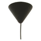 Takkopp i svart plast til Geilo taklampe pendel er laget i sort metall med detalje i treverk og lampeskjerm i grå ull diameter 45cm - Aneta belysning
