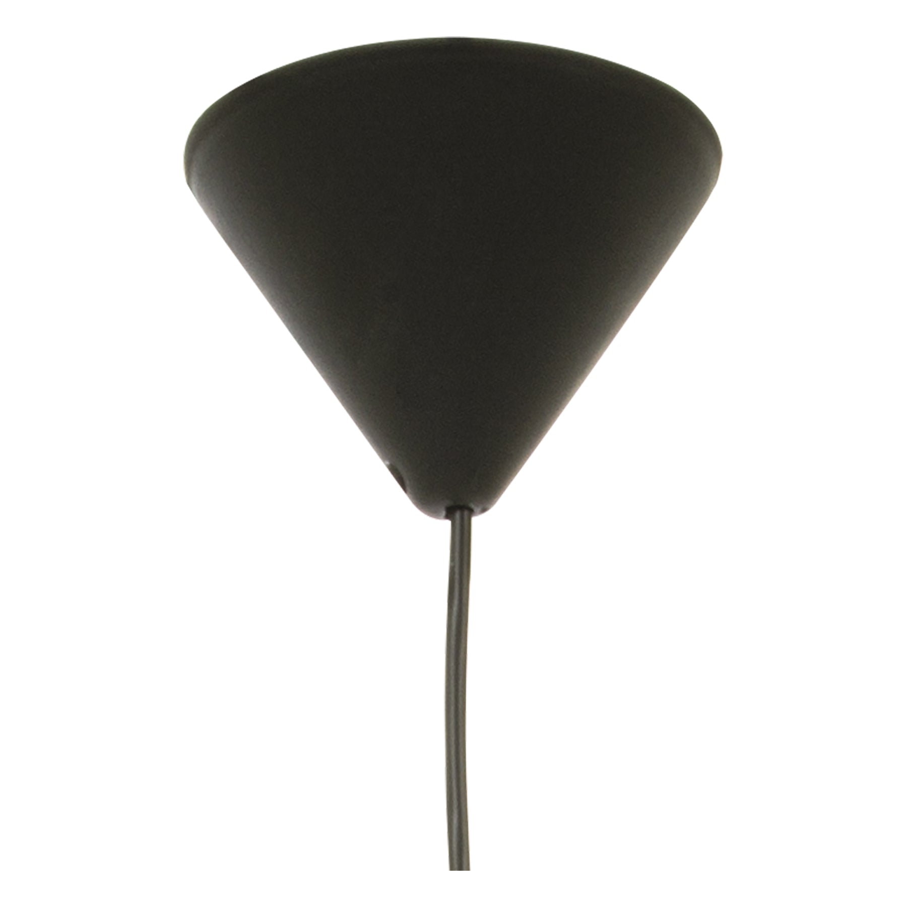 Takkopp i svart plast til Geilo taklampe pendel er laget i sort metall med detalje i treverk og lampeskjerm i grå ull diameter 45cm - Aneta belysning