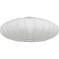 Mamsell taklampe rund plafond med diameter 65cm trukket i hvit tekstil rundt ramme i hvit metall - Aneta belysning