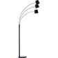 Simon 3-lys gulvlampe sort/krom
