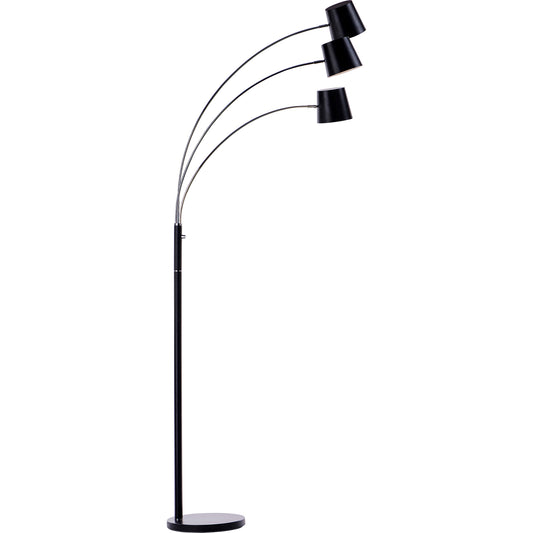 Simon 3-lys gulvlampe sort/krom