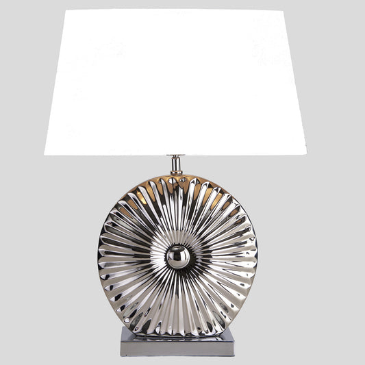 Sol bordlampe m/skjerm krom/hvit