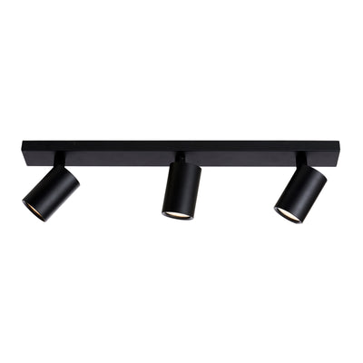 Trino 3-lys takspot skinne IP44 sort