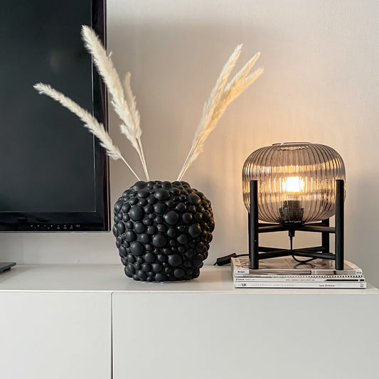 Vinda bordlampe stor sort/sotet