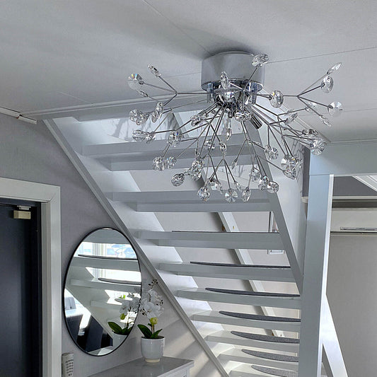 Viva taklampe krystall/krom