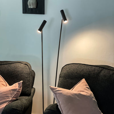 Artic LED 2-lys gulvspot sort m/dim