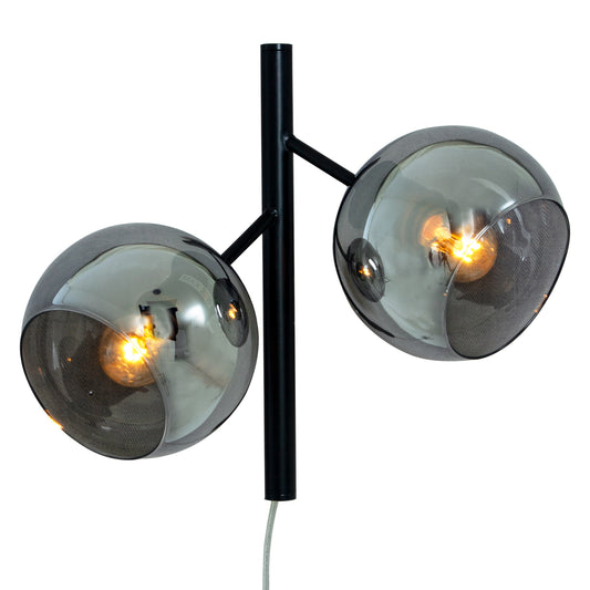 Atom 2-lys vegglampe sort/sotet