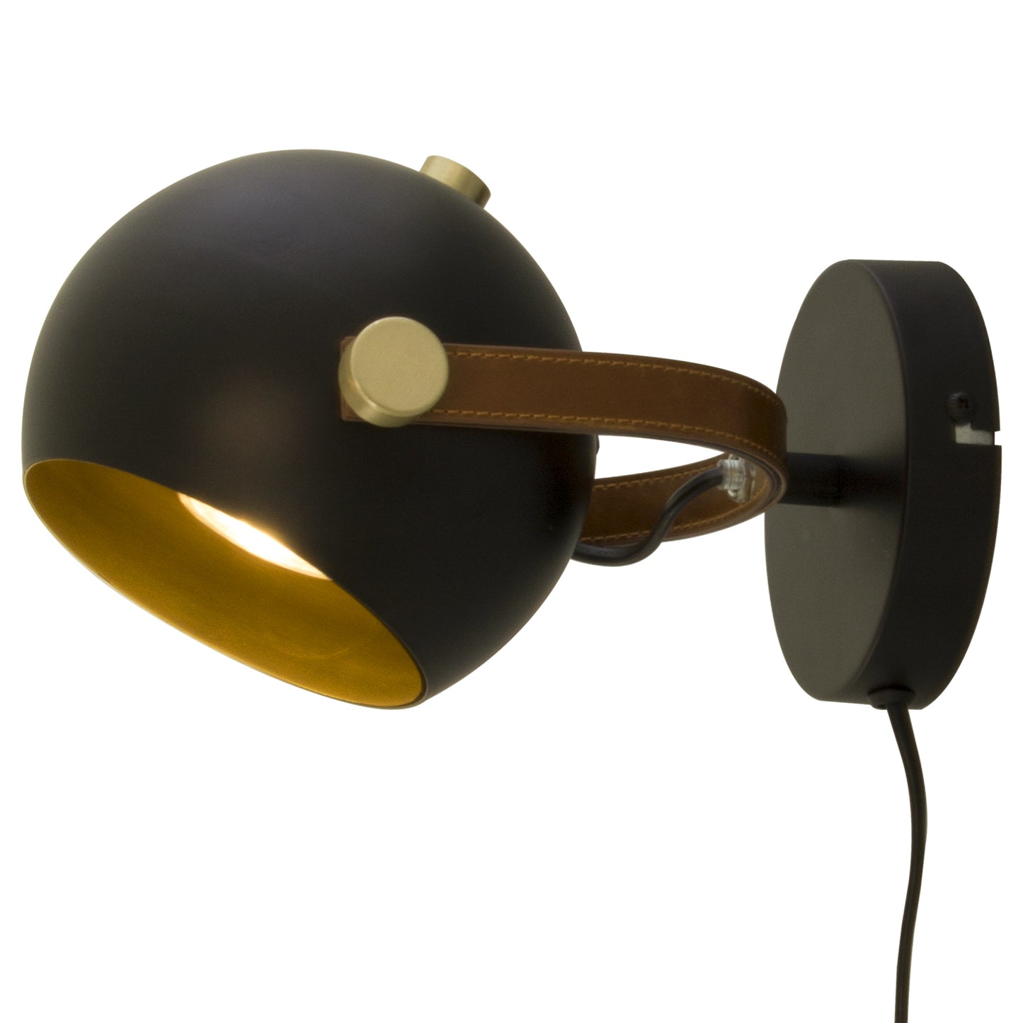 Bow vegglampe sort/brun