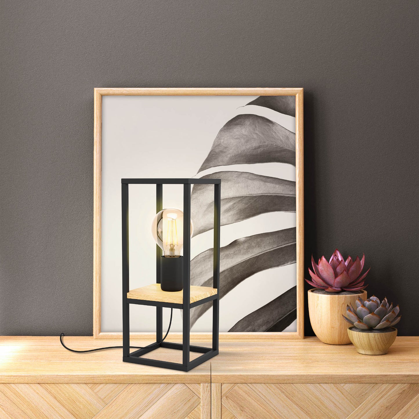 Libertad bordlampe sort/natur